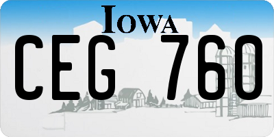 IA license plate CEG760