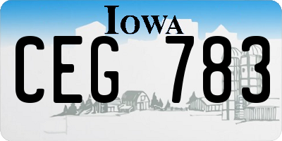 IA license plate CEG783