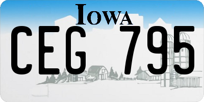 IA license plate CEG795