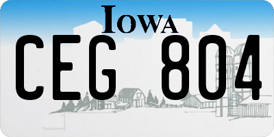 IA license plate CEG804