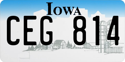 IA license plate CEG814