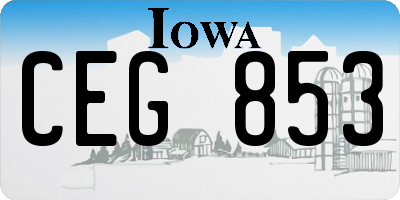 IA license plate CEG853