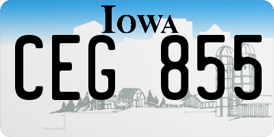IA license plate CEG855