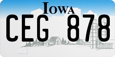 IA license plate CEG878