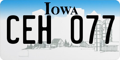 IA license plate CEH077