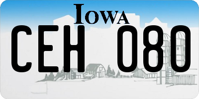 IA license plate CEH080