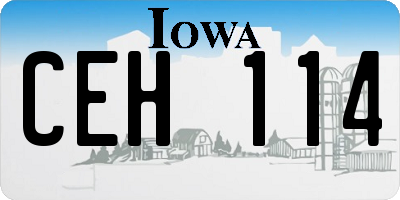 IA license plate CEH114