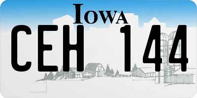 IA license plate CEH144