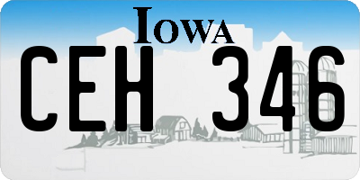 IA license plate CEH346