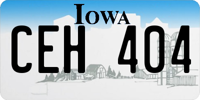 IA license plate CEH404