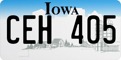 IA license plate CEH405