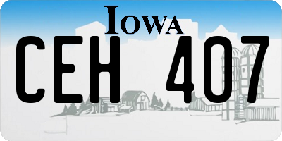 IA license plate CEH407