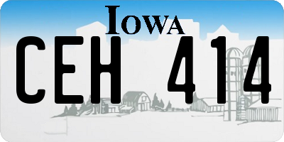 IA license plate CEH414