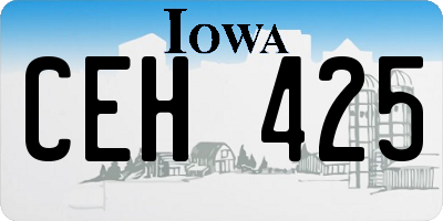 IA license plate CEH425