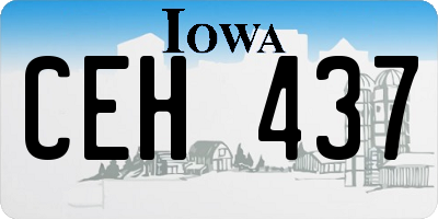 IA license plate CEH437