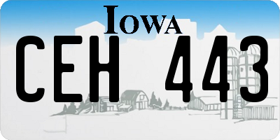 IA license plate CEH443