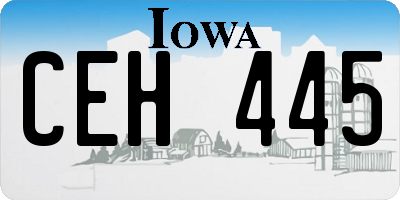 IA license plate CEH445