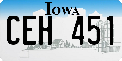 IA license plate CEH451