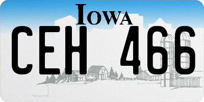 IA license plate CEH466