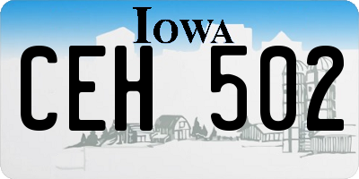 IA license plate CEH502
