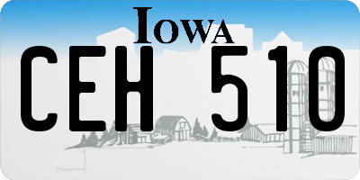 IA license plate CEH510