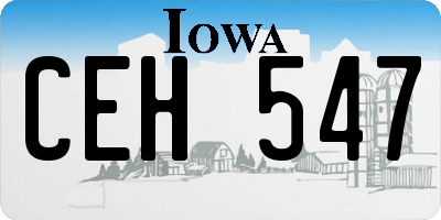 IA license plate CEH547