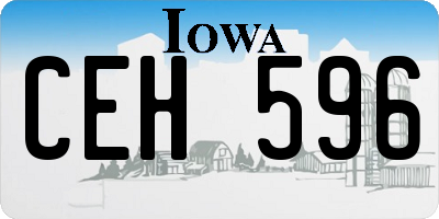 IA license plate CEH596