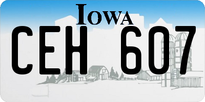 IA license plate CEH607