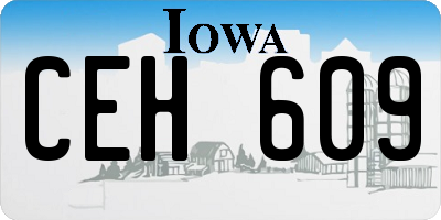 IA license plate CEH609