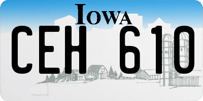 IA license plate CEH610