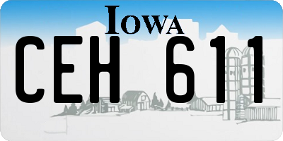 IA license plate CEH611