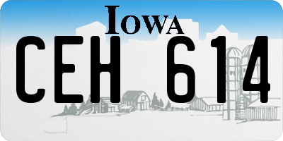 IA license plate CEH614