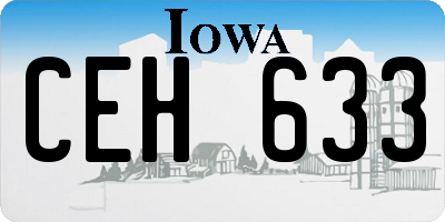IA license plate CEH633