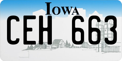 IA license plate CEH663