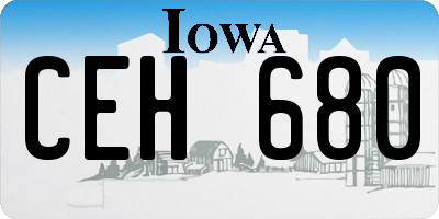 IA license plate CEH680