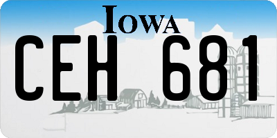 IA license plate CEH681
