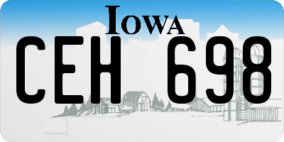 IA license plate CEH698