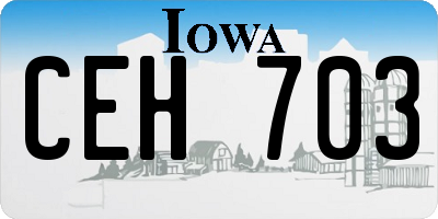 IA license plate CEH703