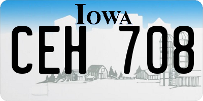 IA license plate CEH708