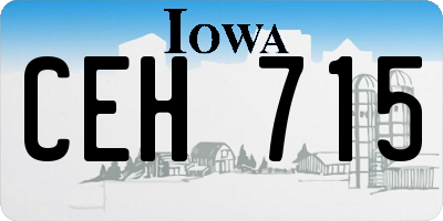 IA license plate CEH715