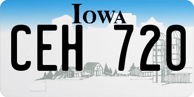 IA license plate CEH720