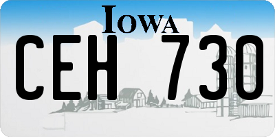 IA license plate CEH730