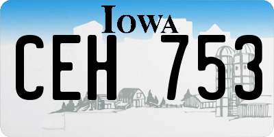 IA license plate CEH753