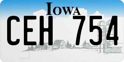 IA license plate CEH754