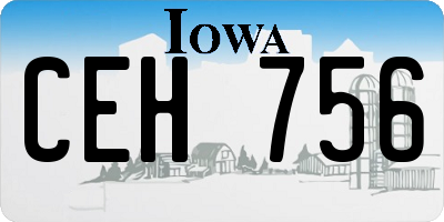 IA license plate CEH756