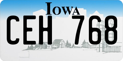 IA license plate CEH768