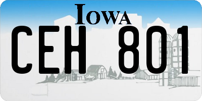 IA license plate CEH801