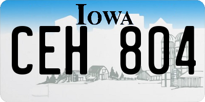IA license plate CEH804