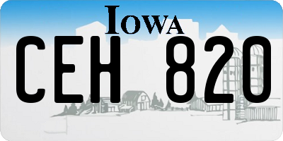 IA license plate CEH820