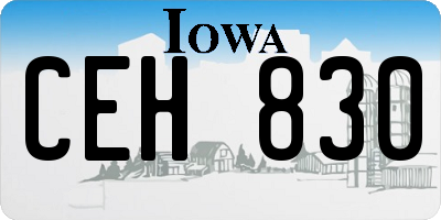 IA license plate CEH830